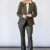 Ruth High Rise Straight Leg in Deep Olive Coated