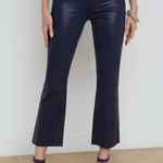Kendra High Rise Crop Flare in Midnight Coated - Lukka Boutique