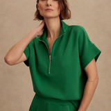 Ritchie Short Sleeve Sweatshirt in Verdant Green - Lukka Boutique