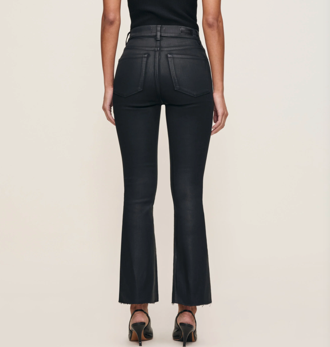 Bridget Boot Cut High Rise Coated Jean in Black - Lukka Boutique