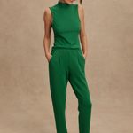 Caley Fitted Rib Tank in Verdant Green - Lukka Boutique