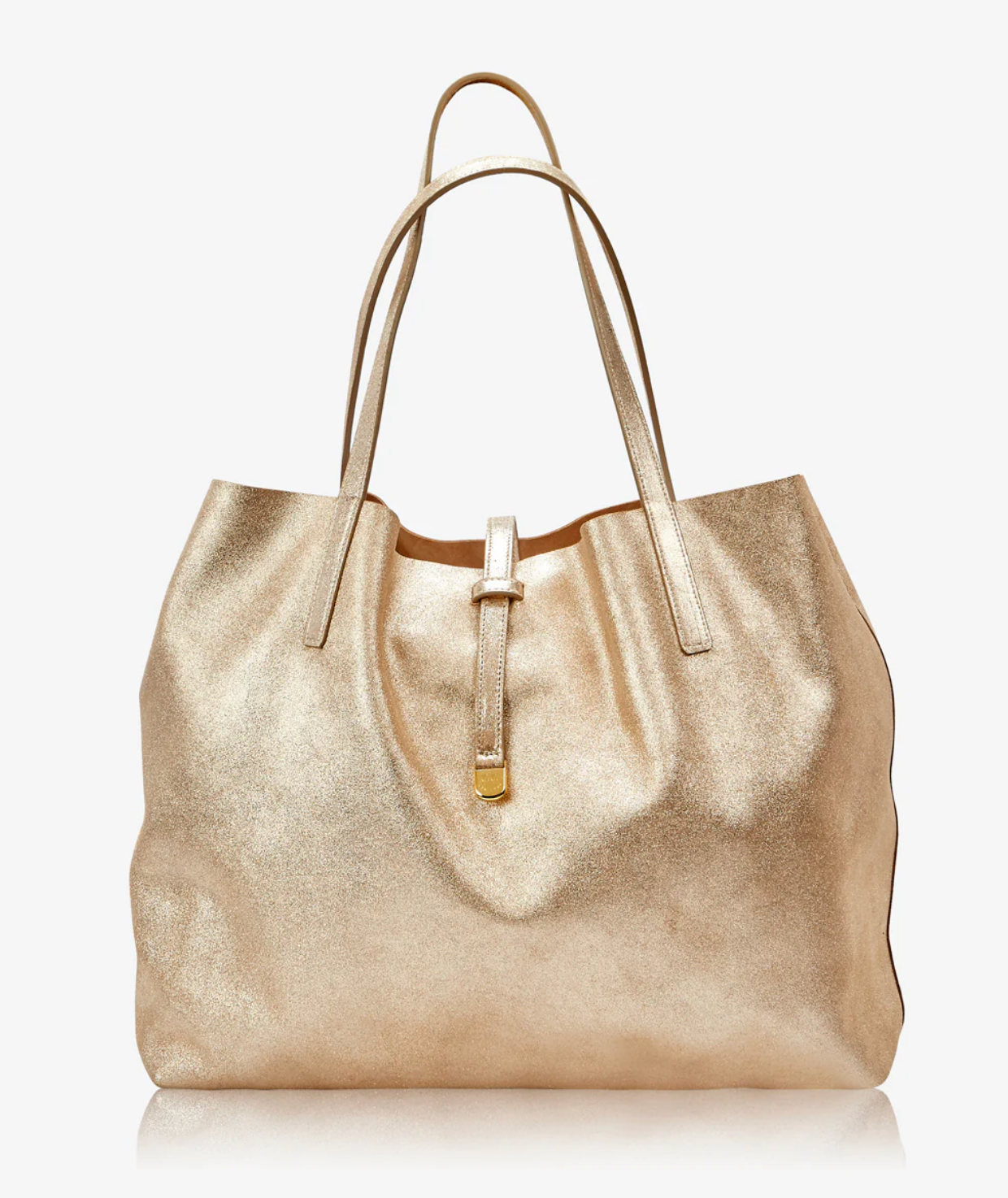 Luna Tote in Platinum Metallic/Camel - Lukka Boutique