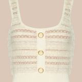 Galene Mixed Stitch Tank in Ecru/Natural Multi