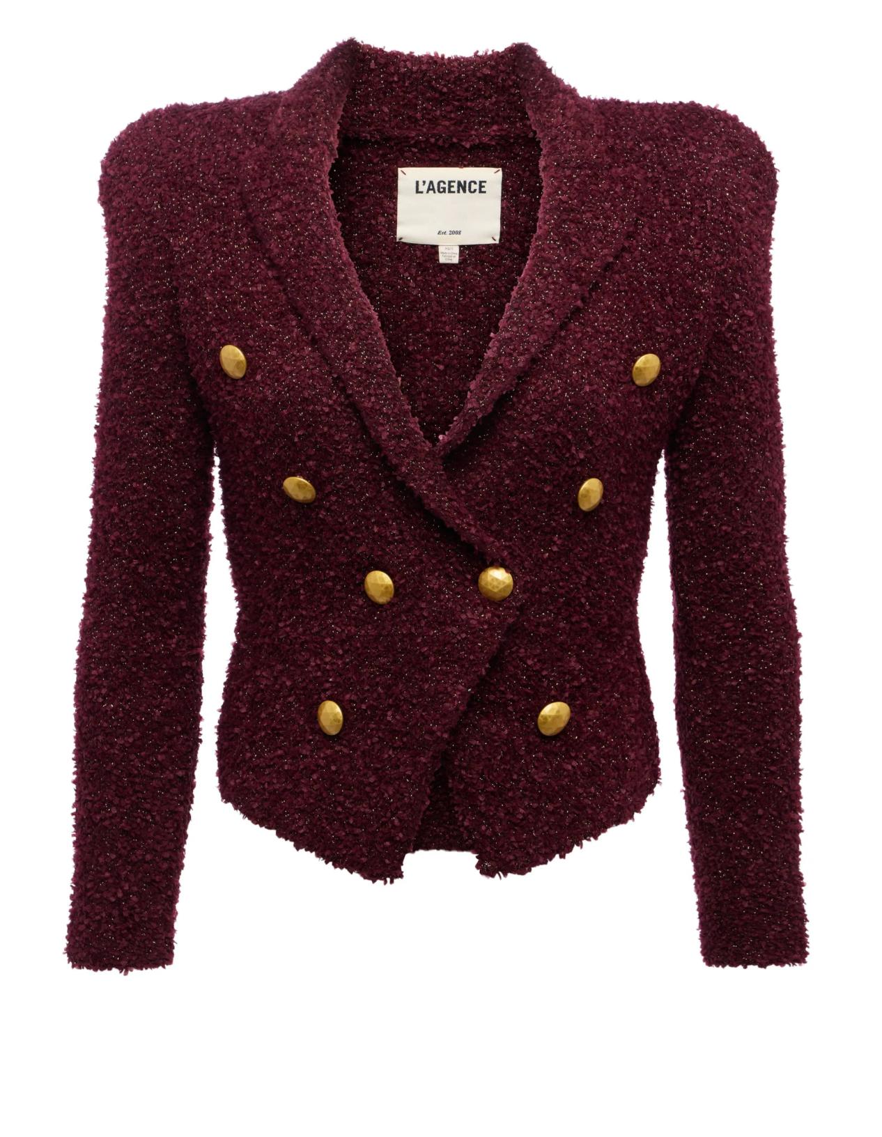 Bethany Knit Blazer in Dark Syrah/Gold - Lukka Boutique
