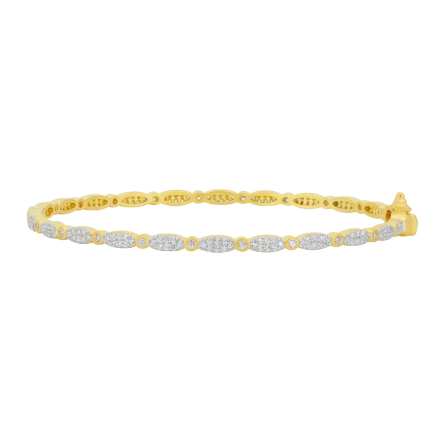 Marquise Pave Thin Hinge Bangle - Lukka Boutique