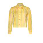 Cosette Crop Hi Low Shirt in Dandelion/White Stripe - Lukka Boutique