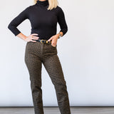 Le Sleek Straight Jean in Leopard