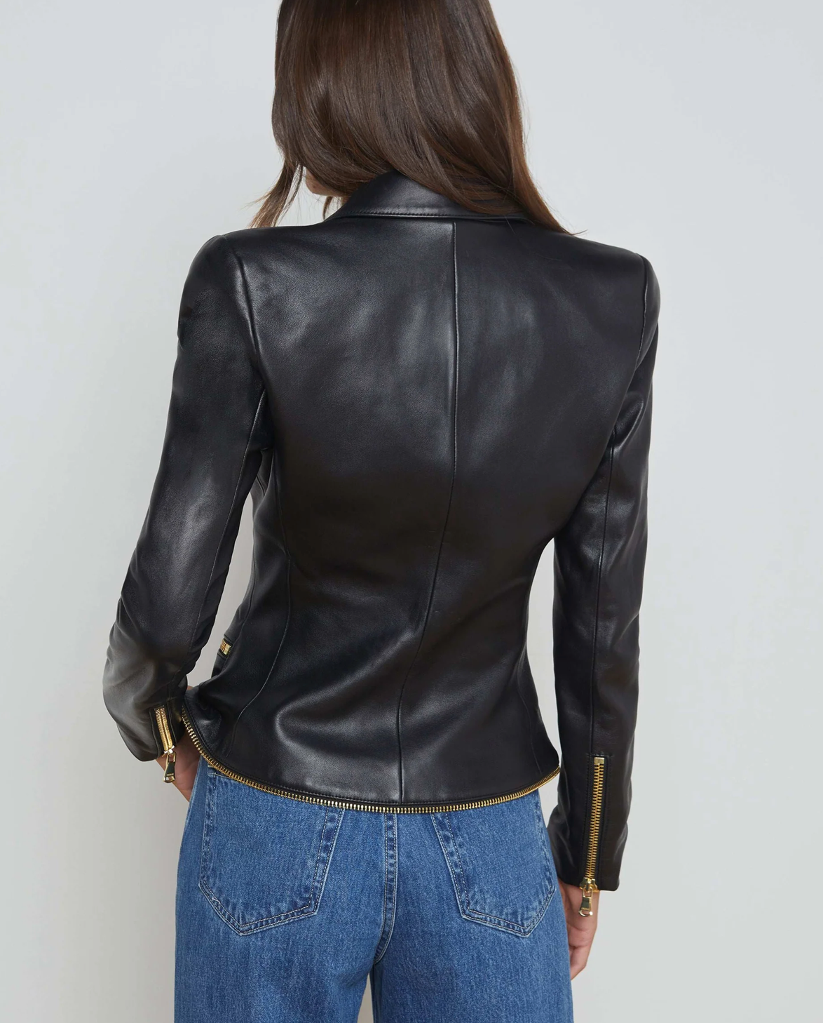 Ottilie Leather Blazer in Black - Lukka Boutique