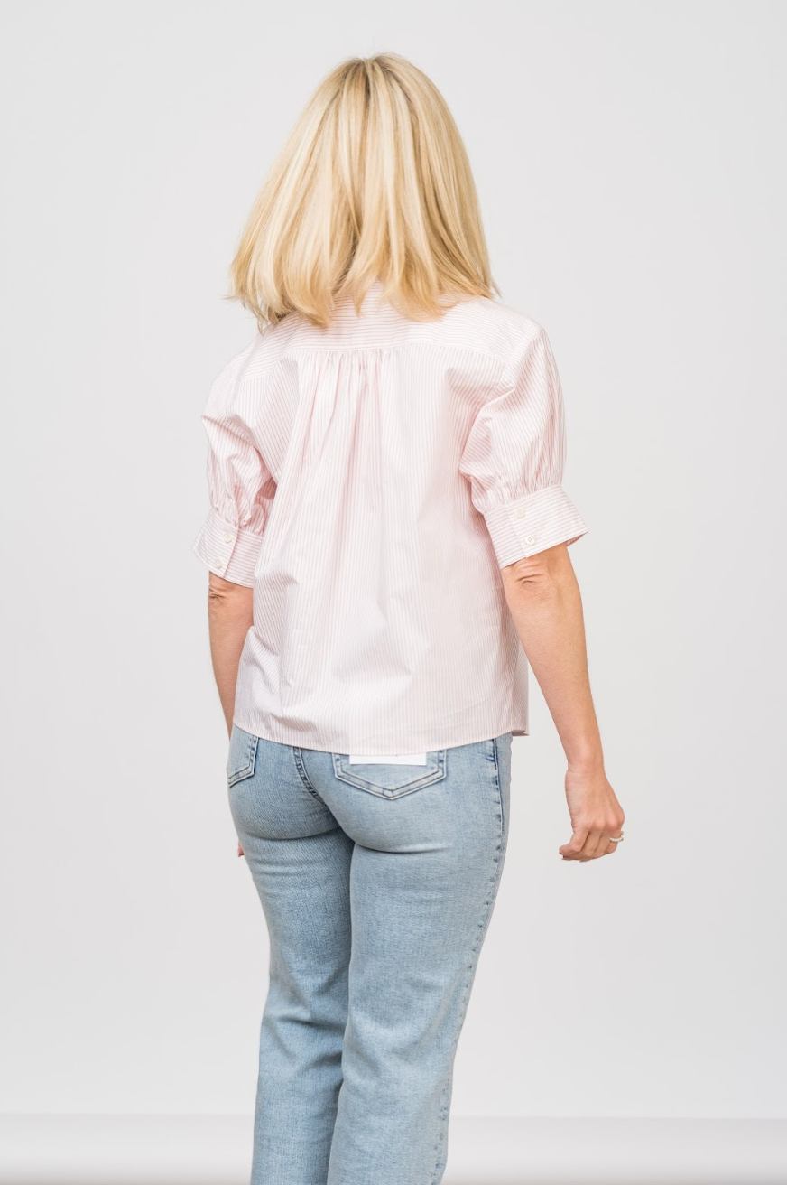 
                  
                    The V-Neck Popover Top in Azalea Multi
                  
                