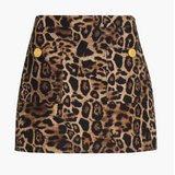 Cyra Low Rise Mini Skirt in Leopard
