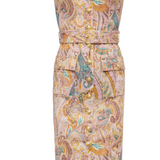 Idy Button Front Tank Dress in Multi Western Paisley