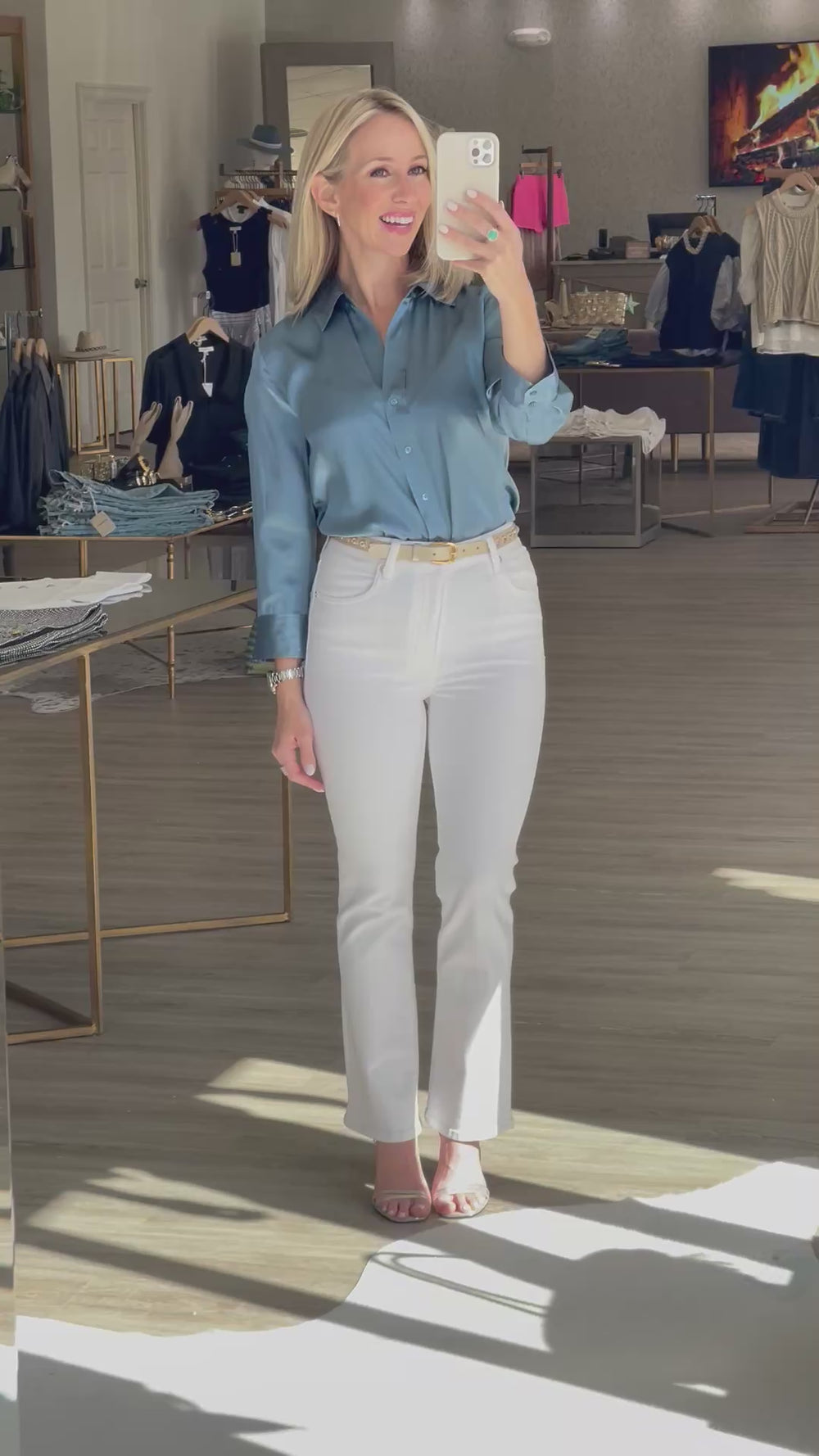 Dani Silk Blouse in Blue Mist